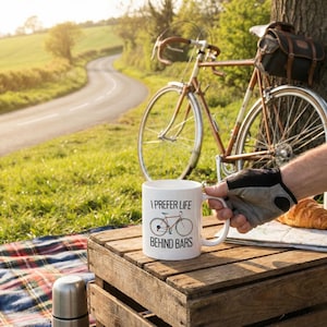 Funny Cycling Mug: I Prefer Life Behind Bars, Bike Lover Gift image 5