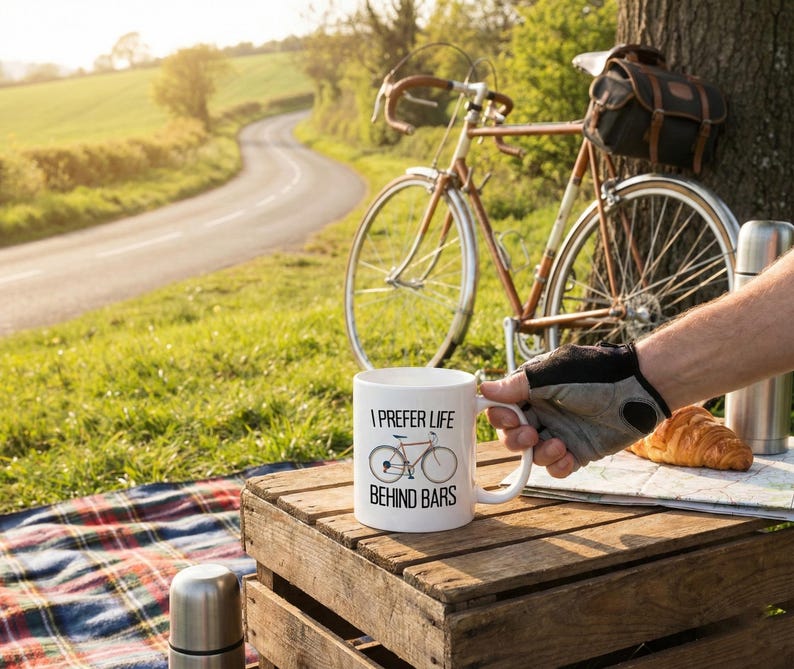 Funny Cycling Mug: I Prefer Life Behind Bars, Bike Lover Gift image 5