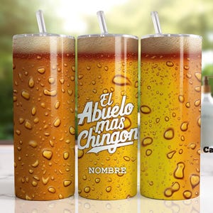 Regalo Para Abuelo Personalizado. 20 oz El Abuelo Mas Chingon Tumbler. Gift for Spanish Grandpa Fathers Day. Mexican Abuelito, Dia del Padre