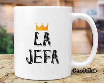 La Jefa Coffee Mug: Latin Boss Lady Gift, Pen Holder