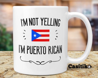 Funny "I'm Not Yelling, I'm Puerto Rican" Ceramic Coffee Mug - 11 Oz Black Mug - View #9
