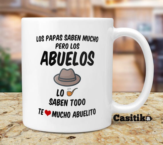 Taza Abuelo 'Aquí Bebe Un Super Abuelo' – Regalo Original Y Emocional Para El Día Del Padre (350 Ml, Cerámica)