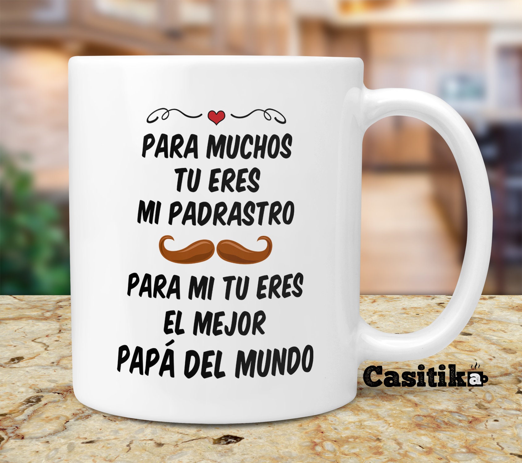 Regalos Para Padrasto. Taza De Cafe Del Dia Del Padre. Spanish