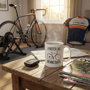 Funny Cycling Mug: I Prefer Life Behind Bars, Bike Lover Gift image 6