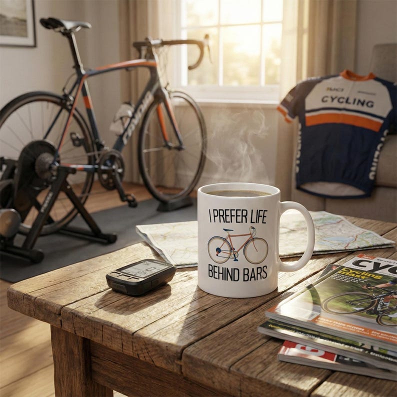 Funny Cycling Mug: I Prefer Life Behind Bars, Bike Lover Gift image 6