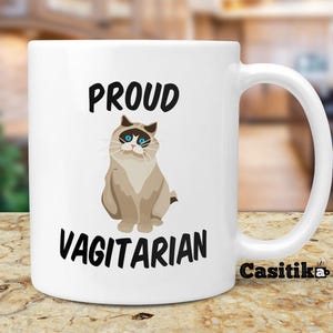 Funny Lesbian Coffee Mug: Proud Vagitarian LGBT Gift image 1