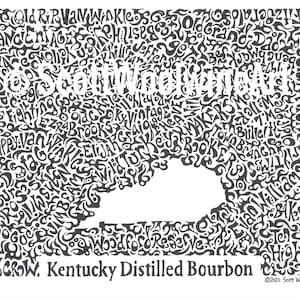 Kentucky Distilled Bourbons drawing