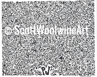 100 Pearl Jam Songs drawing