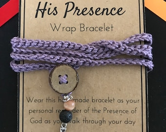 His Presence Wrap Bracelet with Lava Bead