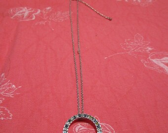 Beautiful sterling silver necklace with silver blue and white pendant
