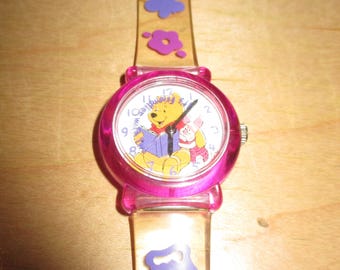 Nalle Puh barnklocka plast färgglatt armband vintage retro