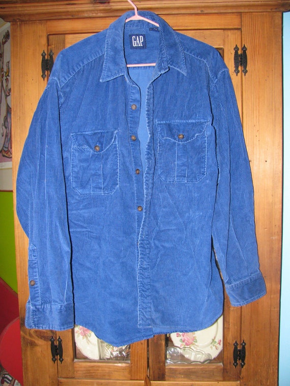 Gap Corduroy Royal Blue Shirt | Etsy Canada