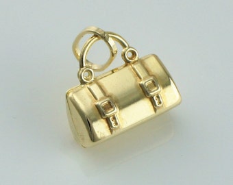 9ct Gelbgold Handtasche - Travel Holdall Charm / Anhänger