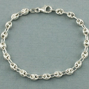 925 Sterling Silver Marine | Mariner Anchor Chain Bracelet 7.5&quot; | Solid Silver Mariner Chain Bracelet