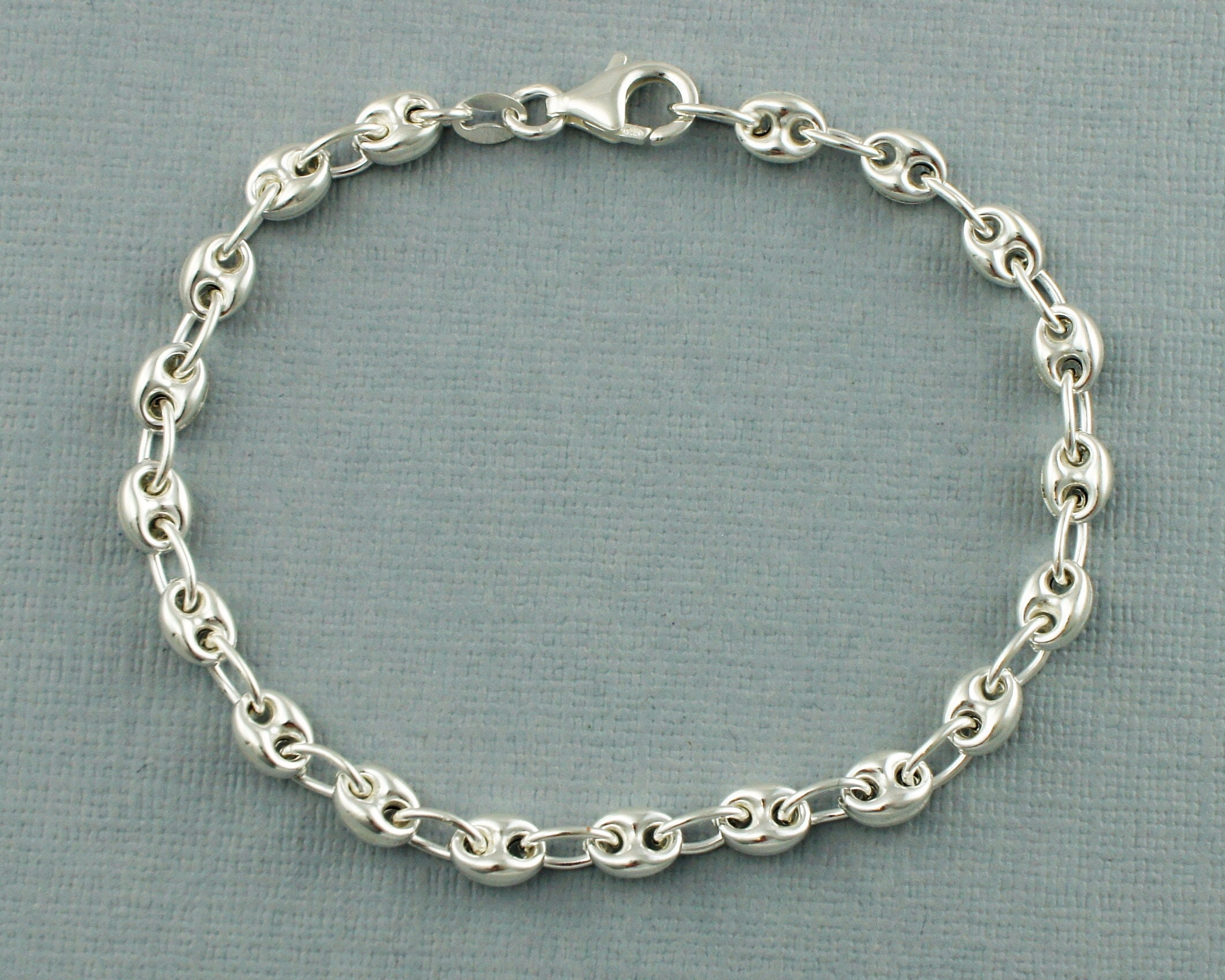 925 Sterling Silver Marine Mariner Anchor Chain Bracelet - Etsy UK