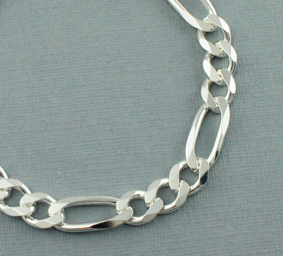 Bracciale Unisex Aka Gioielli Bracciale In Argento Sterling 925 Rodiato | Catena Figaro 5.2 Mm | Lunghezza 20 Cm | Uomo E Donna Bracciale In Argento 925 Uomo