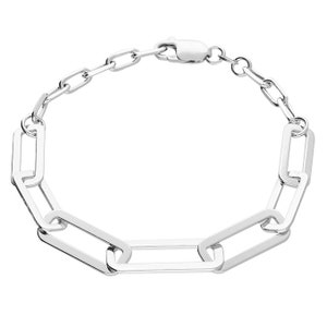 925 Sterling Silver Paperclip Chain Bracelet 7&quot; inch - 8&quot; inch