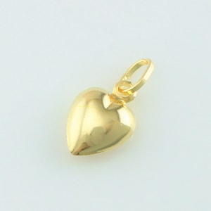 9ct Gold Heart Pendant - 375 Yellow Gold Heart Charm