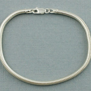 Silver Snake Chain Bracelet | Sterling Silver Snake Chain Bracelet | 3mm Snake Chain Bracelet | 925 Snake Chain | 7.5&quot;