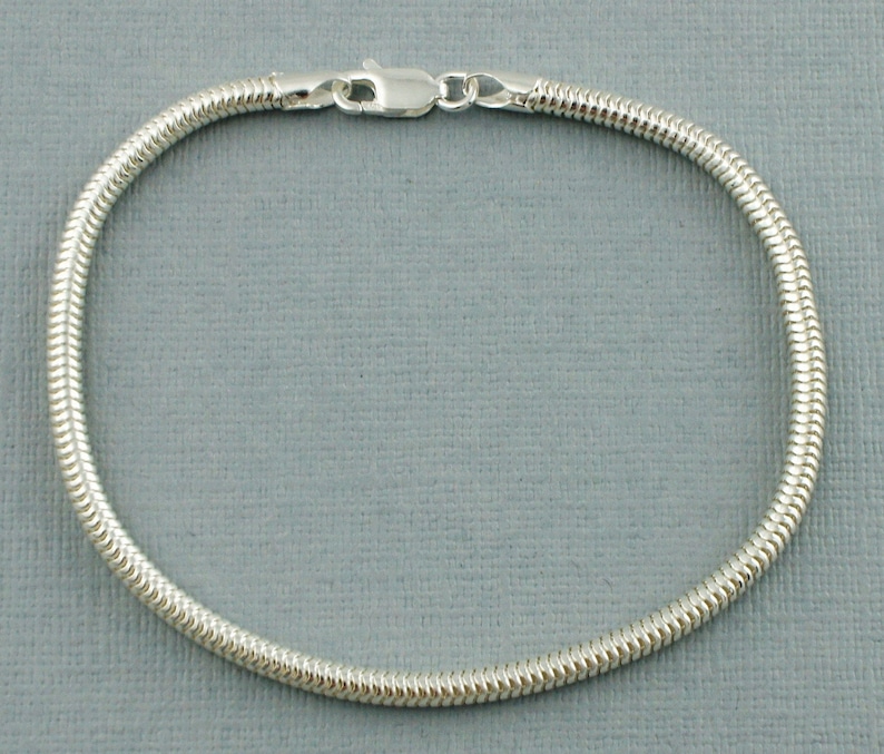 Silver Snake Chain Bracelet Sterling Silver Snake Chain Bracelet 7.5 925 Snake Chain 3mm Snake Chain Bracelet