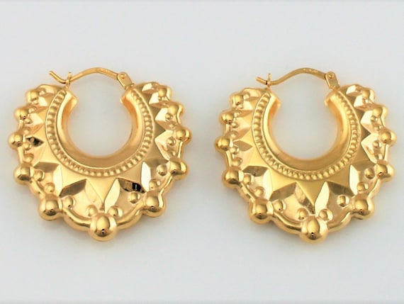 9ct Yellow Gold Creole Hoop Earrings