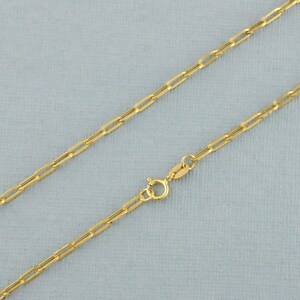 Halsband med gem i 9 karat gult guld, 40 cm, 45 cm, 50 cm, 61 cm | Gemkedja i massivt guld | Avlång länkkedja bild 4