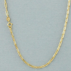 9ct Yellow Gold Paperclip Chain Necklace 16&quot;, 18&quot;, 20&quot;, 24&quot; inch | Solid Gold Paperclip Chain | Elongated Link Chain