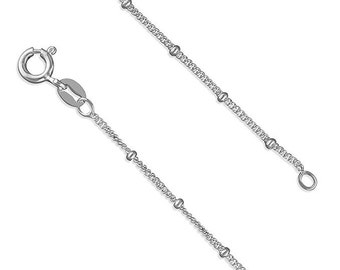 Satellite Chain | Dainty 925 Sterling Silver Beaded Chain Necklace | 16", 18", 20", 22", 24" | Satellite Necklace | Layered Necklace