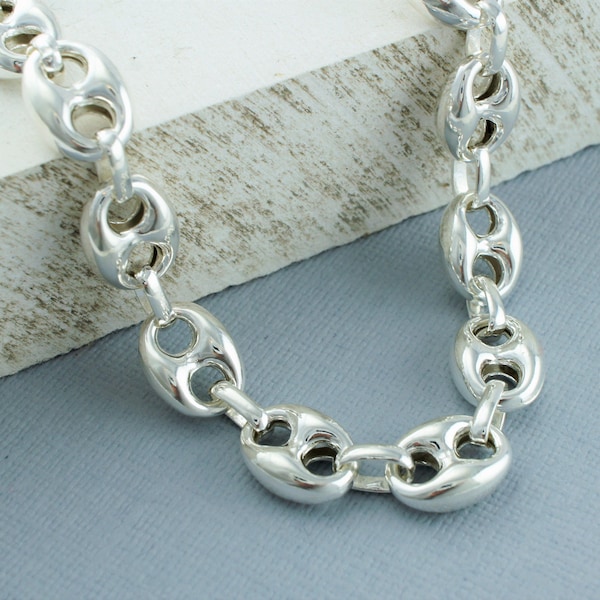 925 Sterling Silver Mariner Chain Anchor Chain Bracelet