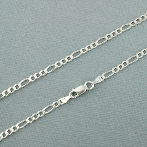 Silber Figaro Kette - Massiv Silber Figaro Kette - 925 Sterling Silber Figaro Kette Halskette 16 &quot;, 18 &quot;, 20 &quot;3 mm