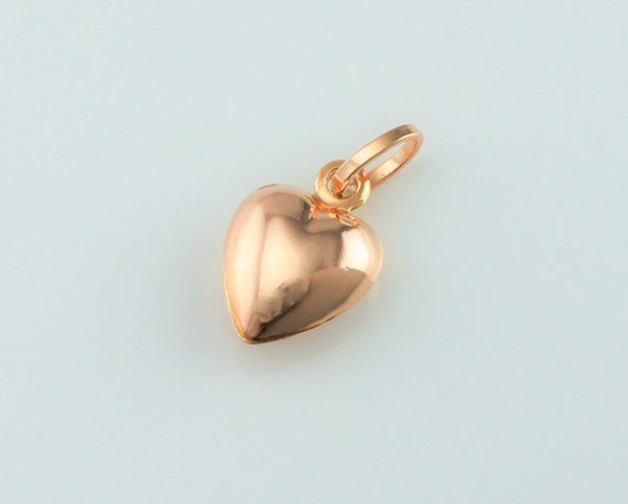 9ct Rose Gold Heart Charm Pendant Rose 