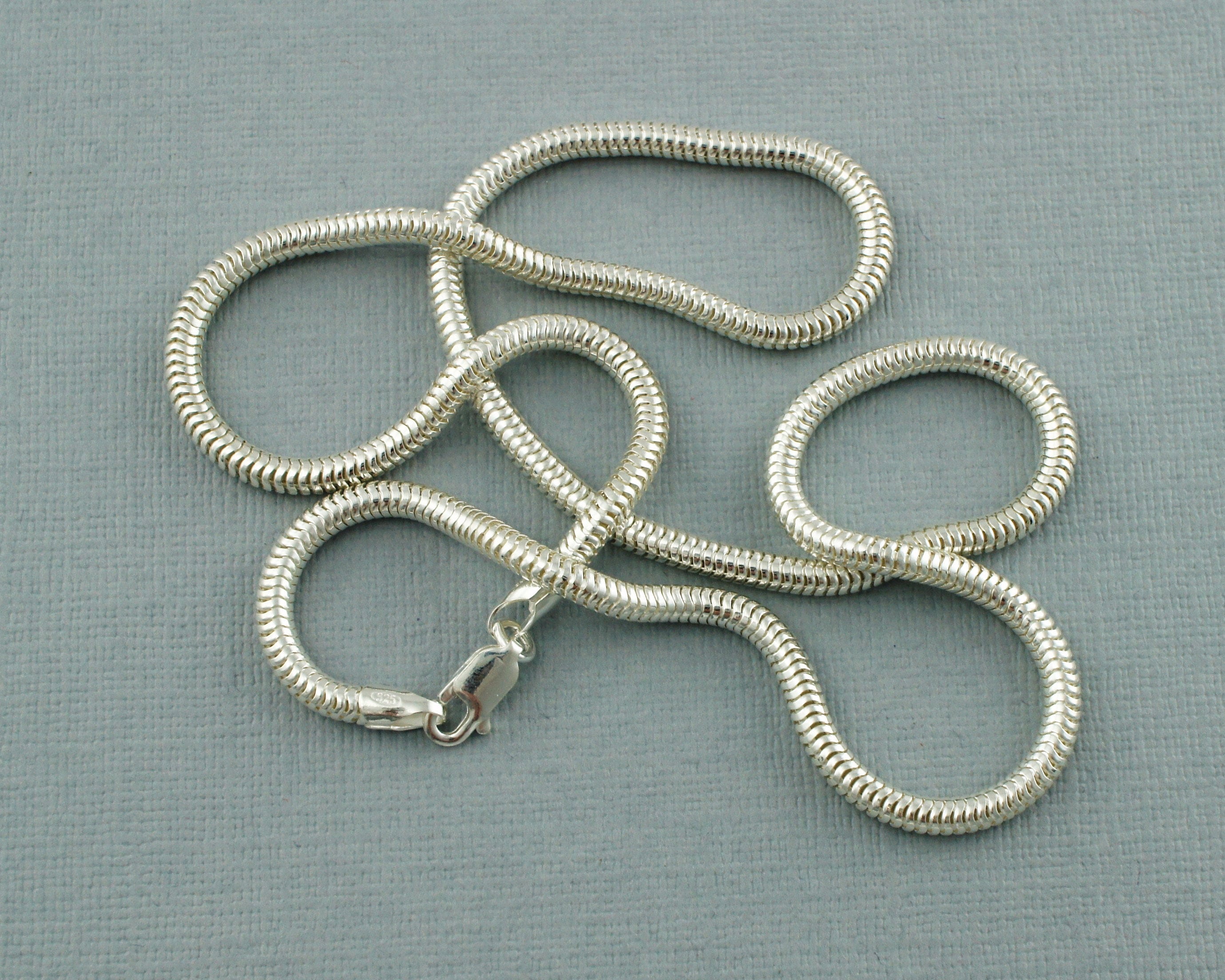 Splendida Collana A Forma Di Serpente In Argento Sterling 925 Con - Foto 10