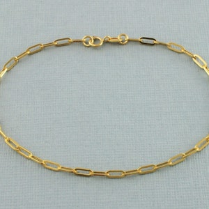 9 Karat Gelbgold Paperclip Kettenarmband 18,5 cm