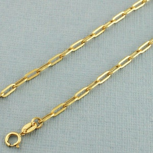 Halsband med gem i 9 karat gult guld, 40 cm, 45 cm, 50 cm, 61 cm | Gemkedja i massivt guld | Avlång länkkedja bild 2