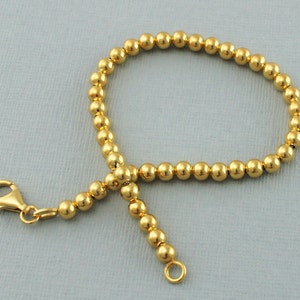 Ball Chain Bracelet, 925 Sterling Silver 14k Rose Gold