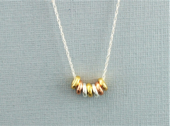 925 Sterling Silver, Yellow, Rose Gold Plated Mini Lucky Rings