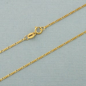 Solid 9ct Gold Figaro Chain 16", 18", 20", 22", 24" Hallmarked! New! 1.2mm