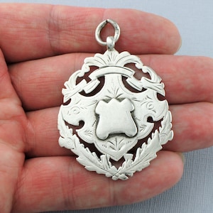 Antique Sterling Silver Albert Watch Fob Medal - Birmingham 1899