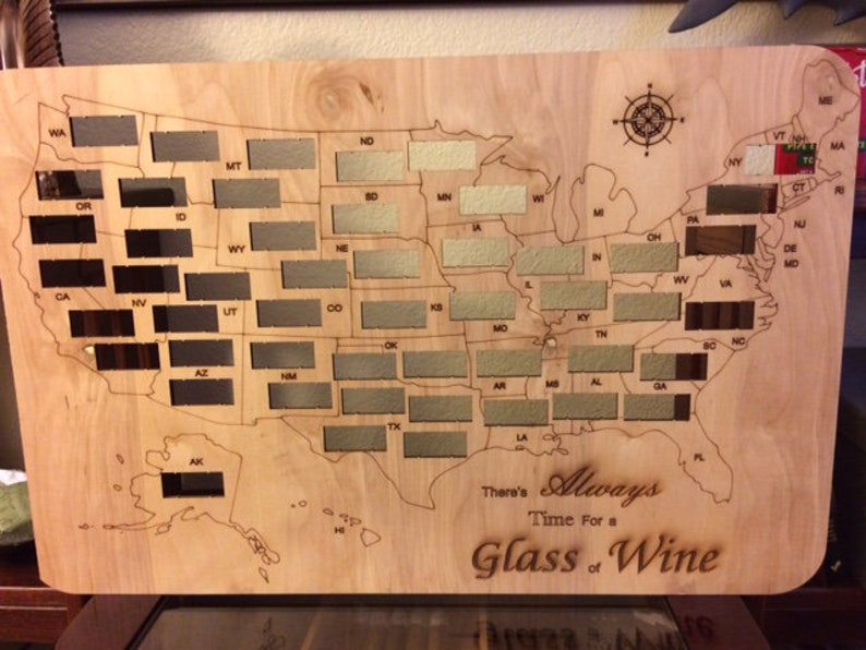 Usa Wine Cork Holder Map Custom Order For Any State