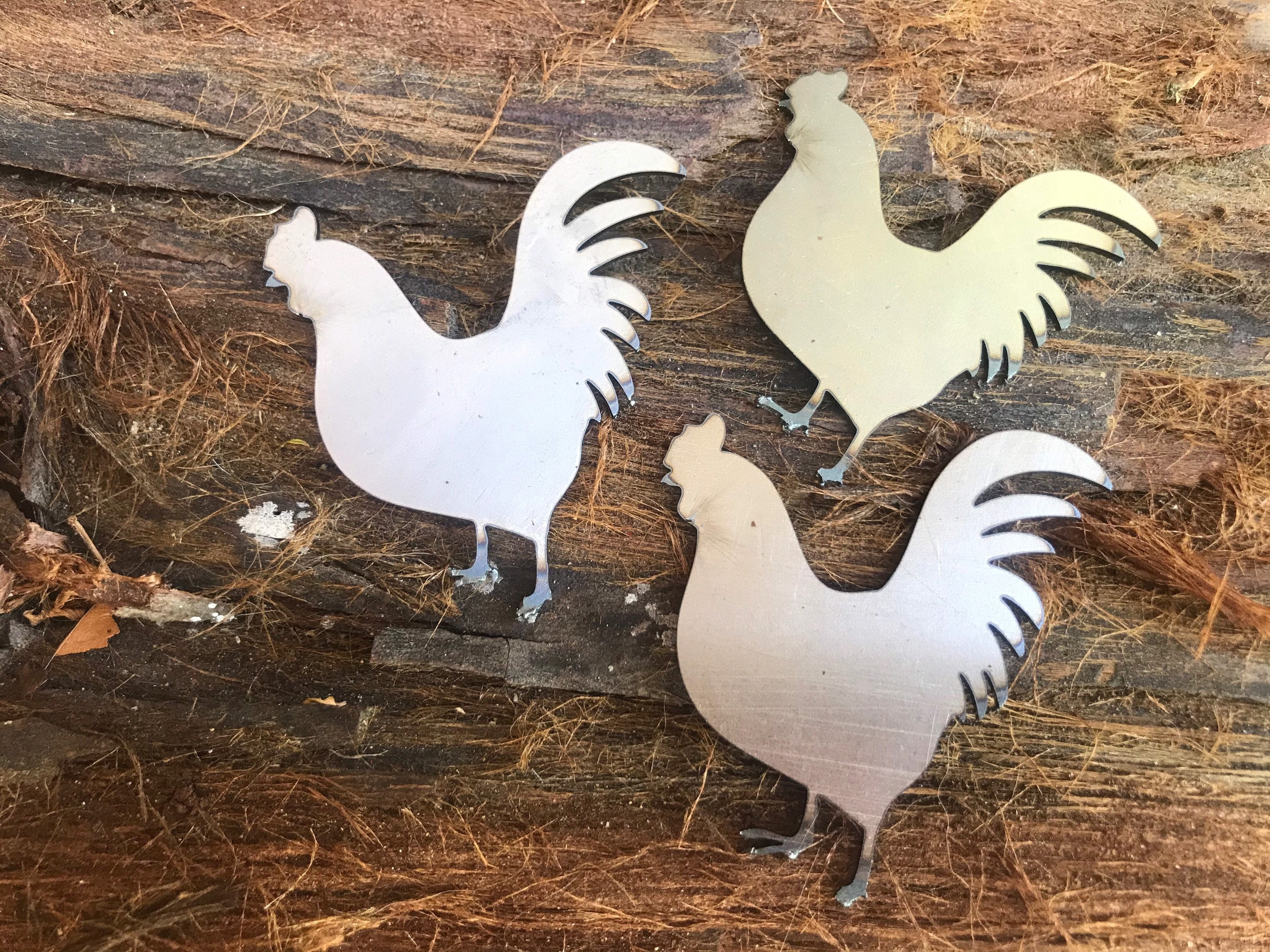 Metal Rooster Shapes Lot of 6 Ornament Diy Laser Cut Etsy UK