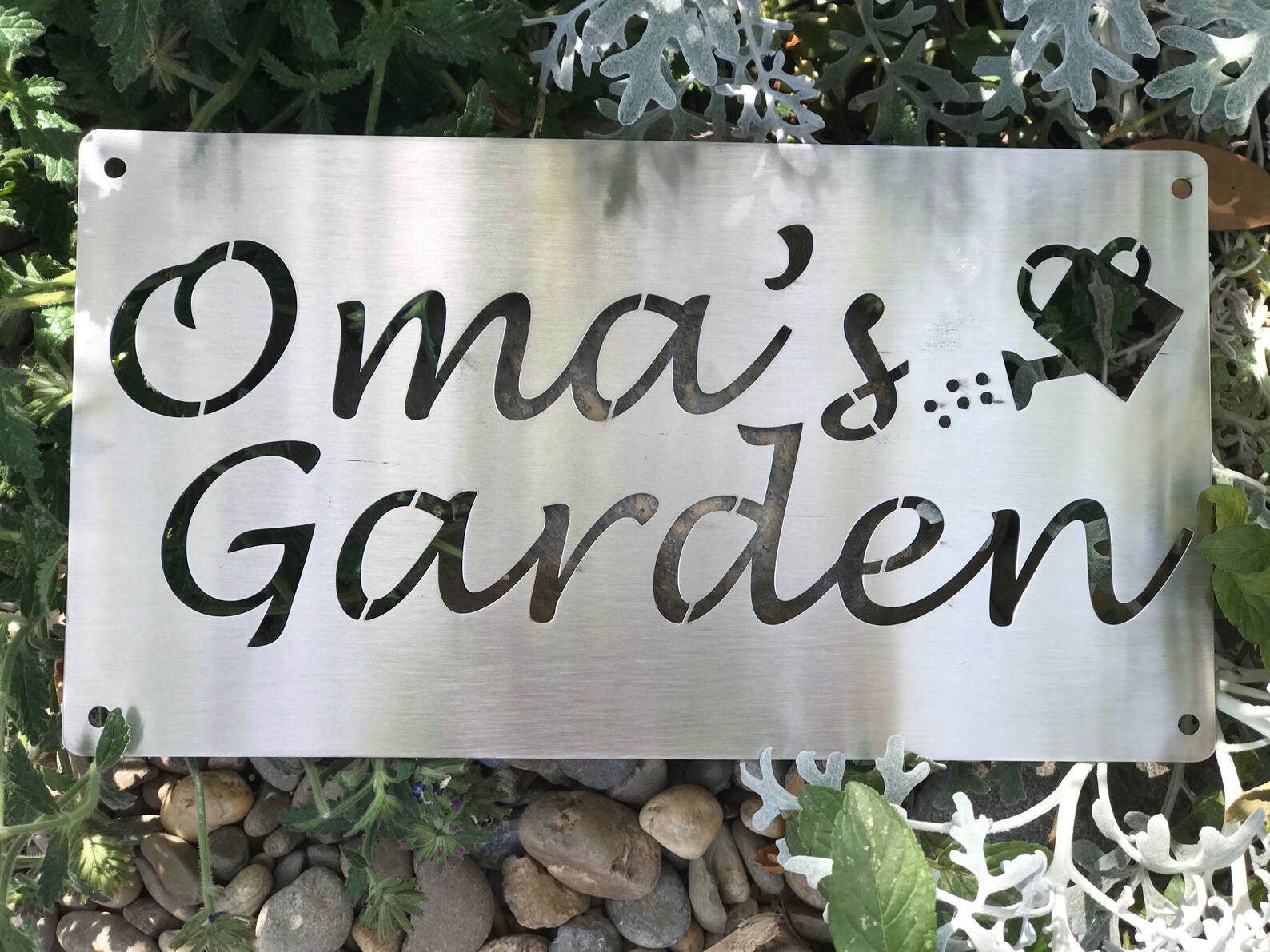 Garden Gate Sign Laser Cut Stainless Steel Custom Etsy