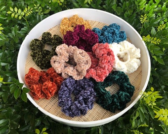 Handmade crochet scrunchies, buy 3 get 1 free