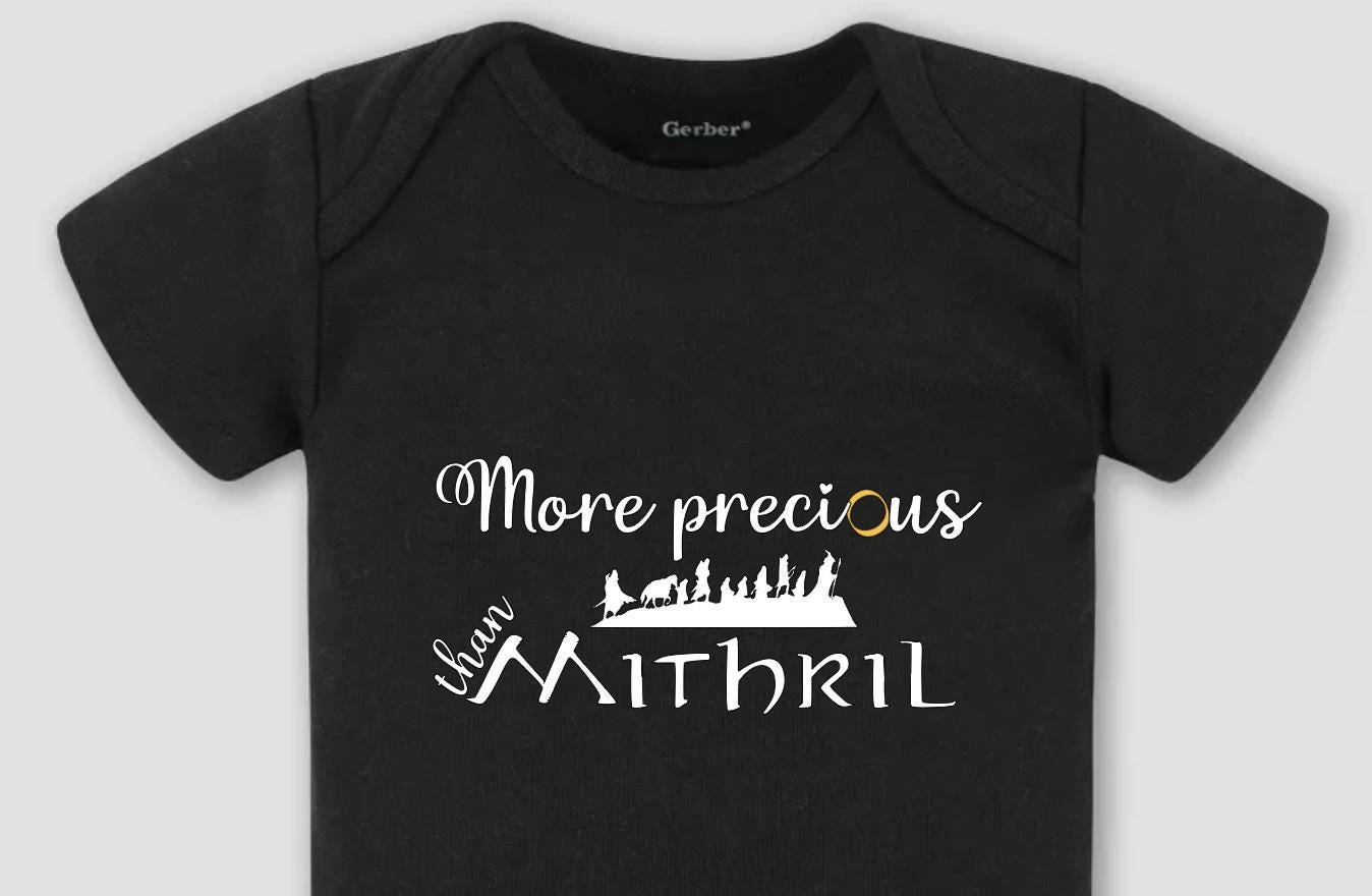Mithril Onesie | Lord of the Rings Inspired Baby Outfit | Fellowship of the Ring Bodysuit | LotR Baby Gift