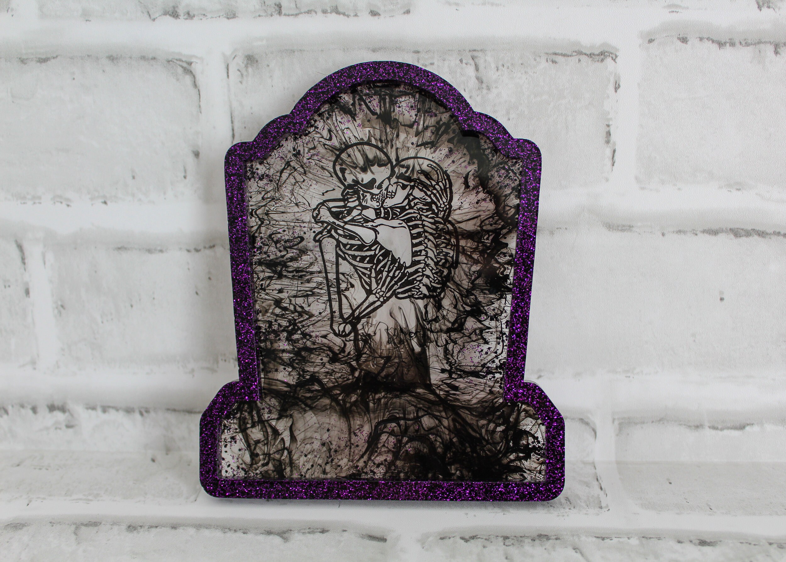 Tombstone/Headstone Trinket Tray Purple Glittered Edge With | Etsy