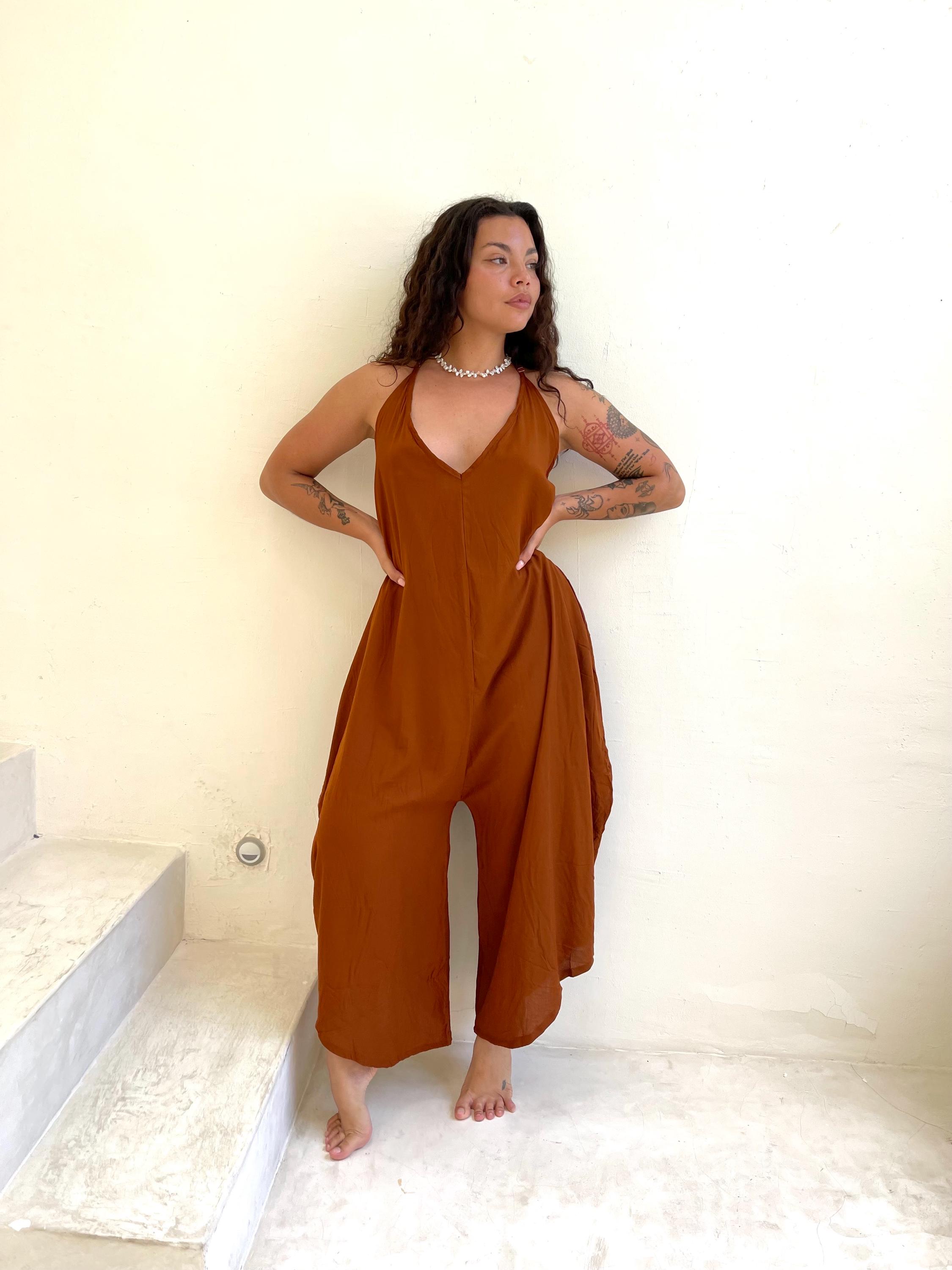 Saraswati Jumper, Wide Leg Jumpsuit, Yoga Boho, 100% Rayon - Etsy