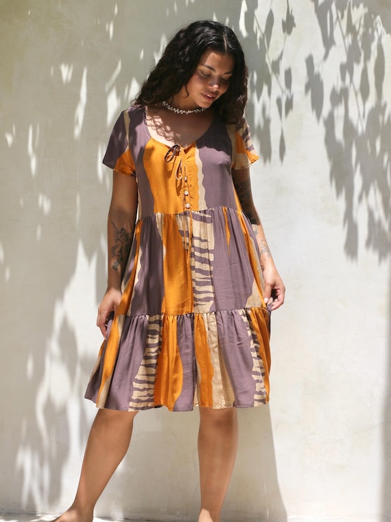 Animal Print Baby Doll Dress, Short Summer Dress With Pockets, Cap Sleeves,  Boho Chic - Etsy Israel