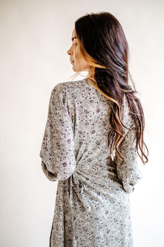 Long Sleeve Sage Green Wrap Maxi Dress, Floral Print, Boho Chic, Minimalistic Wedding Dress, Summer Dress - Etsy Long Sleeve Sage Green Wrap Maxi Dress, Floral Print, Boho Chic, Minimalistic Wedding Dress, Summer Dress - Etsy