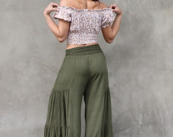 Boho Hippie Pants, Palazzo Pant, Yoga Pant, Wide Leg Pant, Made From Rayon
