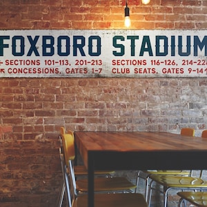 New England Sports Fan Gift - Large Foxboro Stadium Wood Sign, Boston Wall Art & Sports Decor