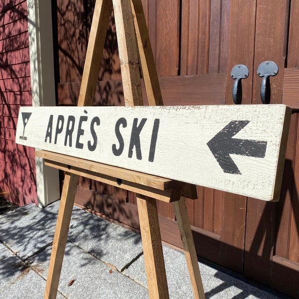 Après Ski Wood Sign, Ski House Décor, Bar Sign, Hand Painted on Barn Board, Farmhouse Sign,  Ski Lodge Decor